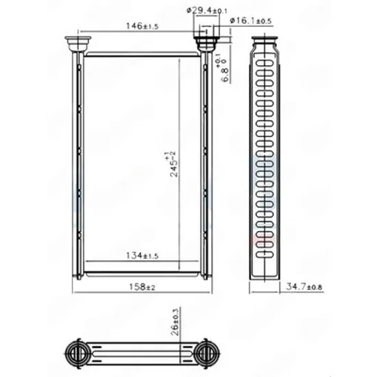 Radiator Incalzire MERCEDES E-CLASS W213 2016-> Calorifer (135x245x26) Perioada 2016 2017 2018 2019 2020