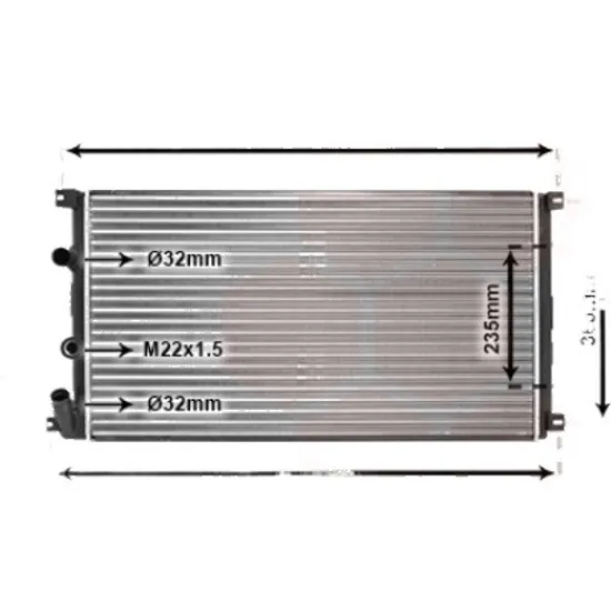 Radiator apa NISSAN INTERSTAR 2002->2006 pentru dCI 90, perioada 2002 2003 2004 2005 2006 2007