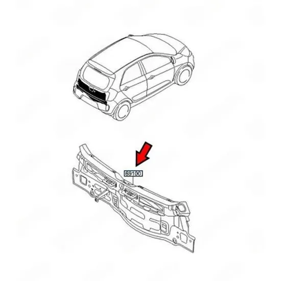 Panou Spate KIA PICANTO 2011->2017 Panou spate (O) Perioada 2015 2016 2017
