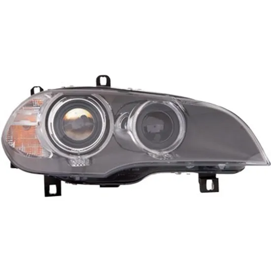 Far dreapta BMW X5 E70 2006->2013 perioada 2010 2011 2012 2013 , fara motor reglaj, fara unitate de control Xenon, Bi-Xenon, semnal transparent, cu reglaj distanta iluminare automat, adaptiv, cu bec D1S tub descarcare gaze