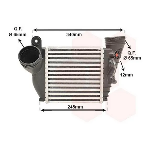 Intercooler AUDI A3 8L1 1996->2004 Radiator intercooler 1.9 Tdi diesel (183x190x85) motor (AXR) QUICK FIT Perioada 1996 1997 1998 1999 2000 2001 2002 2003