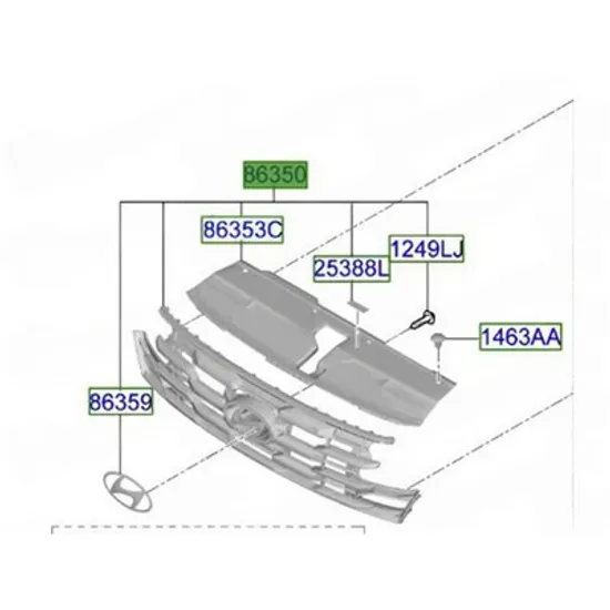 Grila Radiator HYUNDAI TUCSON 2020-> Grila radiator (O) Perioada 2024 2025