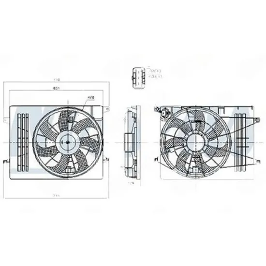 Ventilator Motor HYUNDAI ix35 / TUCSON 2009-> Ventilator (simplu) benzina (460 mm) (3PIN) Perioada 2009 2010 2011 2012 2013 2014