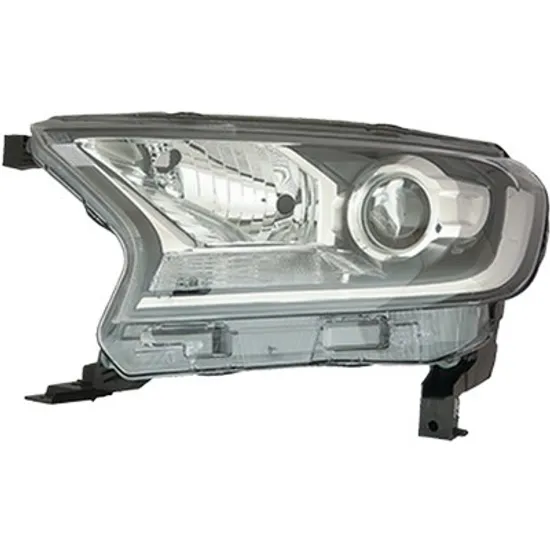 Far stanga FORD RANGER 2011-> perioada 2011 2012 2013 2014 2015 2016 de la an de fabricatie 2016, fara motor reglaj, fumuriu, cu reglaj electric, cu bec H11/HB3