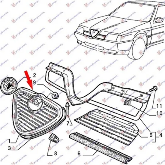 Grila Bara MAZDA B-SERIE 1998->2006 Grila centrala I 1987->1993 Perioada 1995 1996 1997 1998 1999