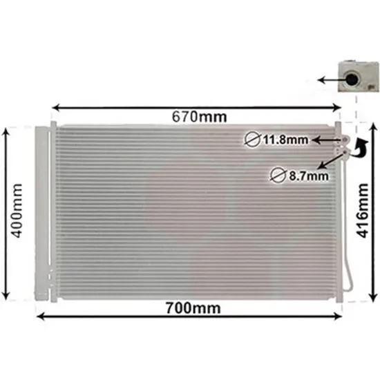 Radiator aer conditionat BMW 2 Gran Tourer F46 2014-> 220 i 141KW 192CP , pentru motor B48 A20 A perioada 2015 2016,2017,2018,2019 2020