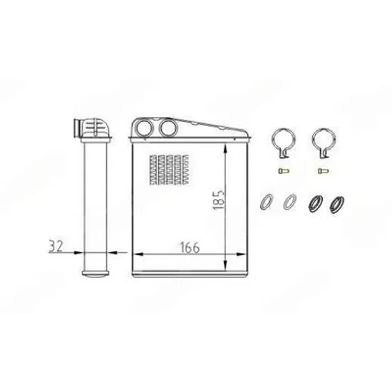 Radiator Incalzire MERCEDES B-CLASS W245 2005->2011 Calorifer (183x160) Perioada 2008 2009 2010 2011