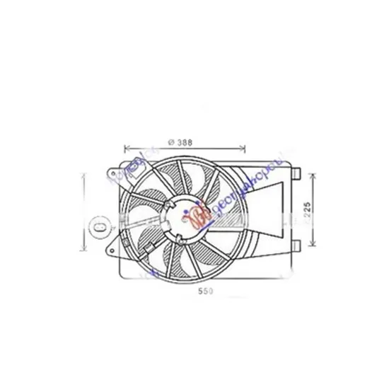 Ventilator Motor FIAT LINEA 2006-> Electroventilator complet 1.4i 8V-16V(cu aer conditionat), 2007->2013 Perioada 2007 2008 2009 2010 2011 2012 2013 2014 2015 2016 2017 2018