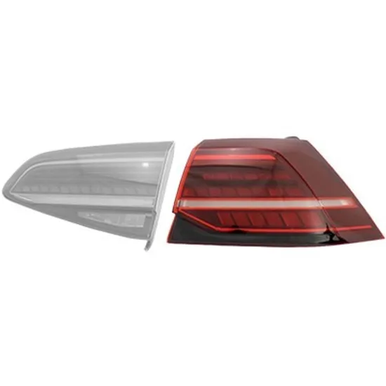Lampa stop spate dreapta VW GOLF 7 2012->2020 perioada 2013 2014 2015 2016 2017 2018 de la an de fabricatie 01/2017, rosu, dinamic, cu lampi LED, cu functie semnalizare, cu semnal LED, exterior, cu bec LED,