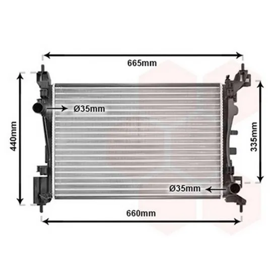 Radiator Motor PEUGEOT BIPPER 2008-> Radiator apa pentru 1 4i 8V benzina 54x37,5 Perioada 2008 2009 2010 2011 2012 2013 2014