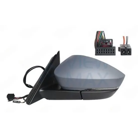 Oglinda SKODA KODIAQ 2016-> Oglinda exterioara electrica cu incalzire cu rabatare electrica pentru vopsit cu memorie (Heliomata cu cabluri)(cu semnal si lampa de podea si senzor de banda) (15+2pin) STANGA Perioada 2021 2022 2023 2024