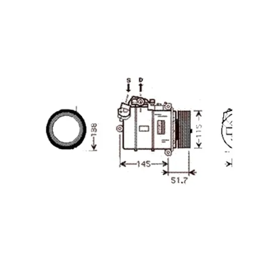Compresor aer conditionat BMW 6 Cabriolet E64 2004->2010 630 i 200KW 272CP , pentru motor N52 B30 A, N52 B30 B, N52 B30 BF perioada 2007 2008 2009 2010