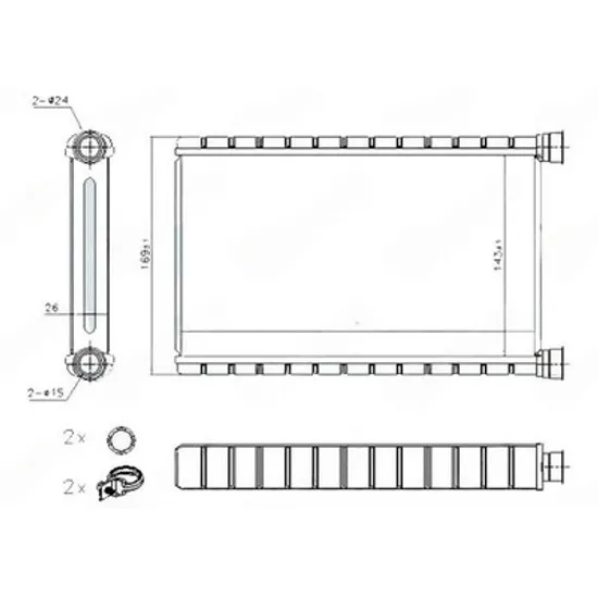 Radiator Incalzire BMW X1 E84 2009->2015 Calorifer (143x250x26) (DENSO tip) Perioada 2009 2010 2011 2012 2013