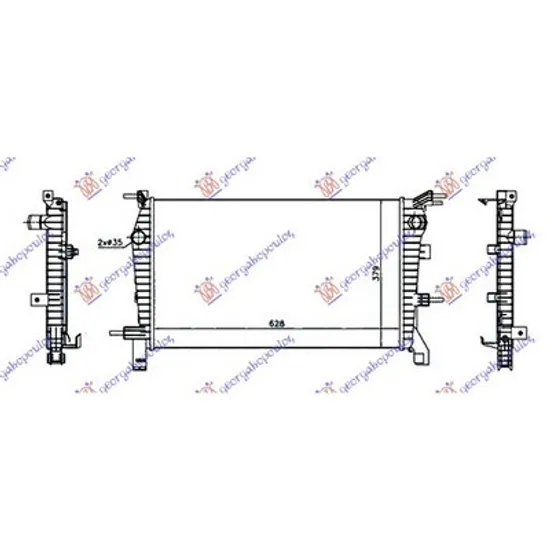 Radiator Motor RENAULT FLUENCE 2010-> Radiator apa 1.6i 16v MANUAL benzina (630x380) (motor: H4M) Perioada 2010 2011 2012 2013 2014 2015 2016