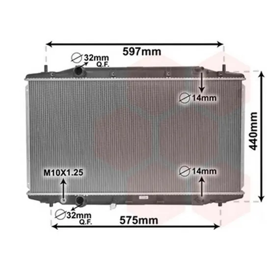 Radiator Motor HONDA CIVIC 9 2011-> Radiator 2.2i-DTEC manuala diesel 375x710x28 Perioada 2012 2013 2014 2015 2016