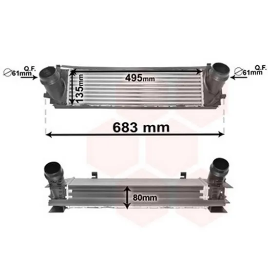 Intercooler BMW 3 Gran Turismo F34 2012-> Radiator intercooler 1,4-1,8-2,0 benzina/diesel (495x13 Perioada 2012 2013 2014 2015