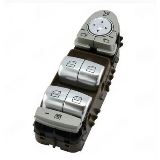 Buton oglinda MERCEDES GLC X253 2015-> Panou butoane oglinzi fata (suport maron/butoane argintii) (lumina rosie) pentru 4 usi (3pin) STANGA Perioada 2020 2021 2022 2023