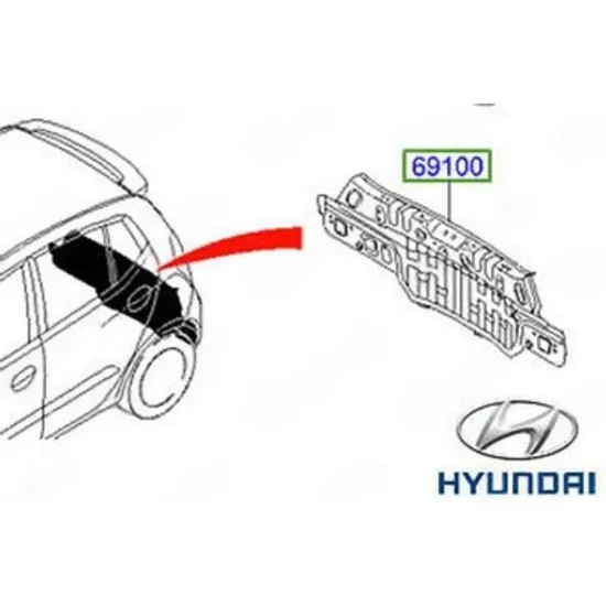 Panou Spate HYUNDAI i10 2007->2013 Panou spate (O) Perioada 2007 2008 2009 2010