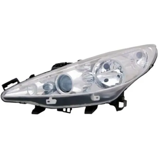 Far stanga PEUGEOT 207 2006->2015 perioada 2008 2009 2010 2011 2012 2013 cu motor reglaj, semnal transparent, cu reglaj electric, adaptiv, cu bec H7/H1/H7