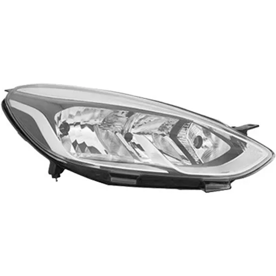 Far dreapta FORD FIESTA 7 2017-> perioada 2017 2018 2019 2020 2021 2022 cu motor reglaj, fara motor reglaj, fara LED, cu reglaj electric, pentru vehicule fara daylight LED, cu bec H15, cu bec H7, cu bec PY21W