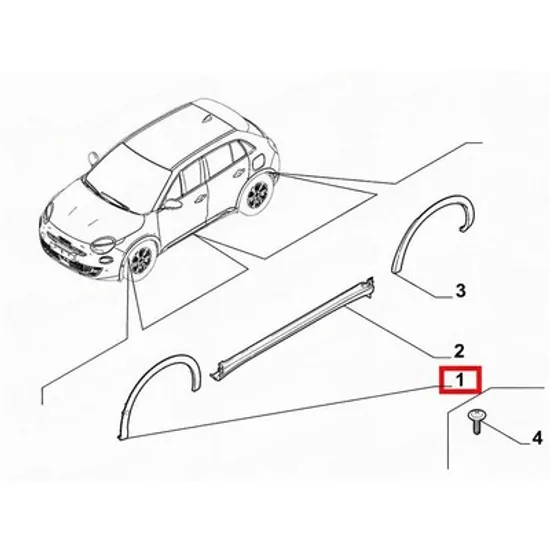 Bandou aripa fata ALFA ROMEO JUNIOR 2024-> Bandou overfender Aripa fata plastic (O) STANGA Perioada 2024 2025