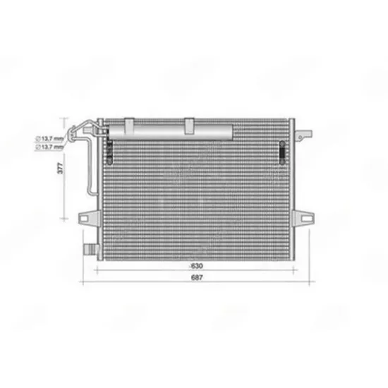Radiator Aer Conditionat MERCEDES M-CLASS W164 2005->2011 Radiator condensator aer conditionat 4.0 (420 - 450 CDI) diesel (587x640x16) Perioada 2005 2006 2007 2008 2009 2010 2011