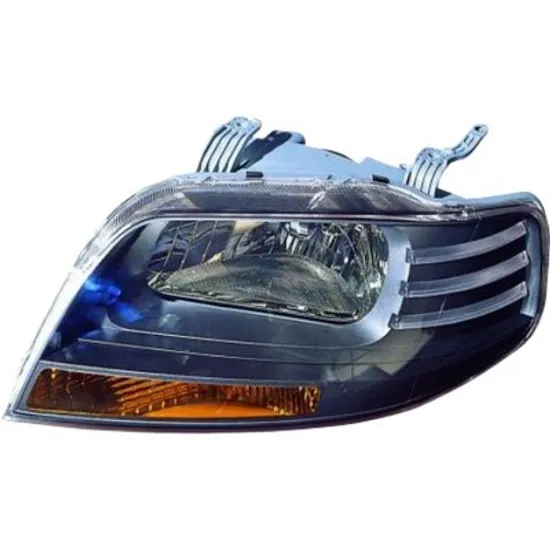 Far dreapta DAEWOO KALOS 2002-> perioada 2002 2003 2004 2005 2006 2007 fara motor reglaj, fumuriu, gri fumuriu, semnal galben, cu reglaj electric, cu bec H4