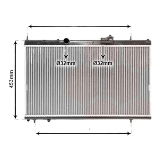 Radiator apa PEUGEOT 607 2000->2010 pentru 3.0 V6 24V, perioada 2000 2001 2002 2003 2004 2005 2006 2007 2008 2009 2010 2011