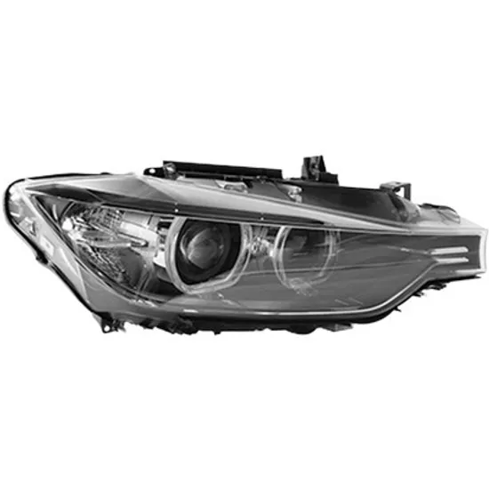 Far dreapta BMW 3 F30 2011->2018 perioada 2011 2012 2013 2014 2015 2016 2017 2018 pana la an de fabricatie 2015, pentru vehicule cu lumini xenon, cu faza scurta, cu daylight, cu xenon, semnal transparent, cu semnal, cu bec D1S/H7,