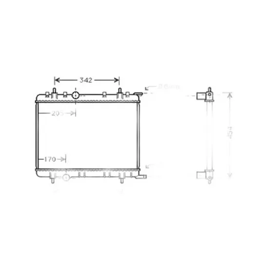 Radiator Motor CITROEN BERLINGO 1996->2011 Radiator apa pentru 1.4 - 1.6 - 2.0 cu/fara aer conditionat (38x56x2.7 - Perioada 1996 1997 1998 1999 2000 2001 2002 2003 2004 2005 2006 2007 2008