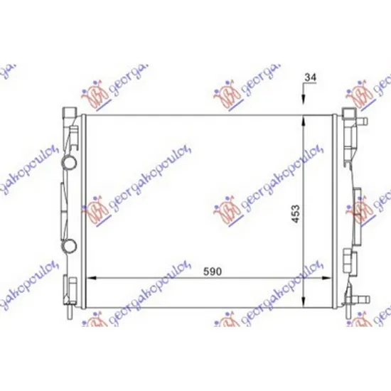 Radiator Motor RENAULT MEGANE 2 2002->2010 Radiator apa 1 6-2 0-1 5-1 9D cv manuala/ automata cu/fara aer conditionat 59x45x28 Perioada 2002 2003 2004 2005 2006 2007 2008