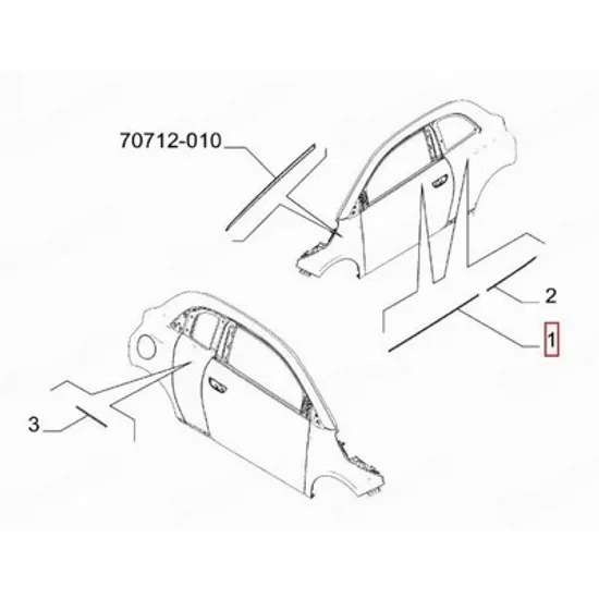 Bandou Usa FIAT 500e 2020-> Bandou usa fata cromat (O) DREAPTA Perioada 2020 2021 2022 2023 2024 2025