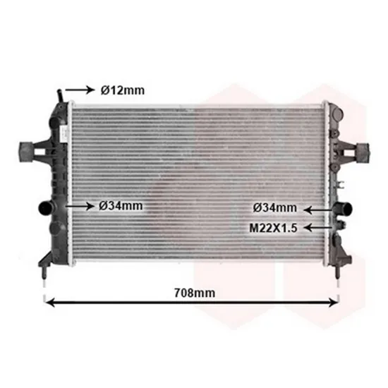 Radiator Motor OPEL ZAFIRA A 1999->2005 Radiator apa pentru 1,6i 16V cu aer conditionat 60x37 DGNL Z16XEP Perioada 1999 2000 2001 2002 2003 2004 2005