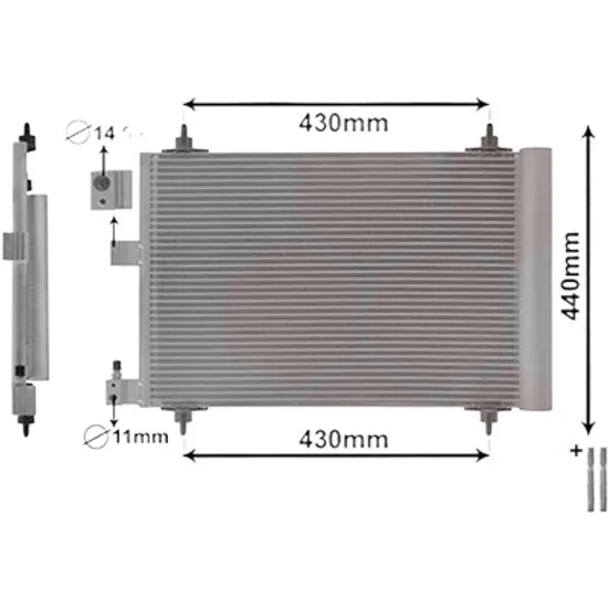 Radiator aer conditionat MAZDA 3 BL 2008->2013 2.2 MZR CD 136KW 185CP , pentru motor R2AA perioada 2009 2010,2011,2012 2013