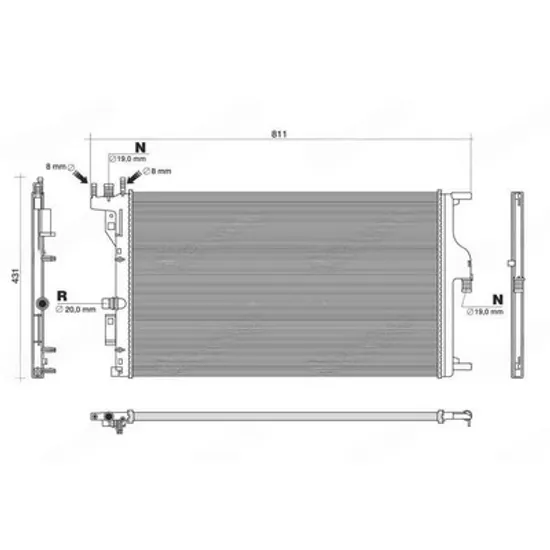 Radiator Motor DACIA LODGY 2012-> Radiator suplimentar 1.5 diesel (650x395) Perioada 2012 2013 2014 2015 2016 2017