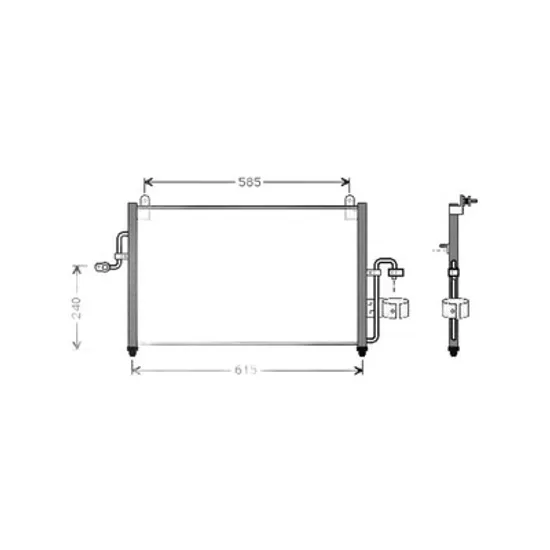 Radiator Aer Conditionat DAEWOO NUBIRA 1997-> Radiator aer conditionat 1,6 - 2,0cc (60x36x2,2) Perioada 1997 1998 1999 2000 2001 2002 2003