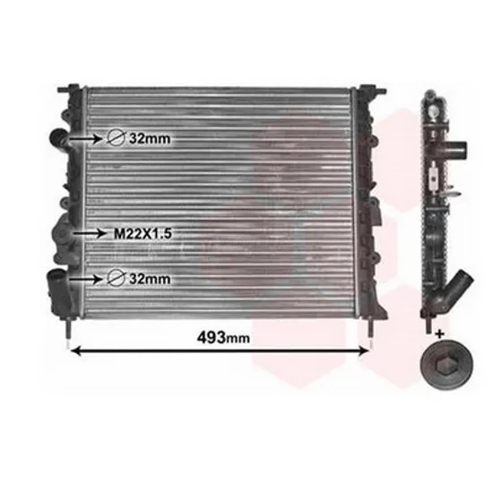 Radiator Motor RENAULT CLIO 2 1998->2012 Radiator apa pentru benzina fara aer conditionat 43x38 Perioada 1998 1999 2000 2001 2002 2003 2004 2005
