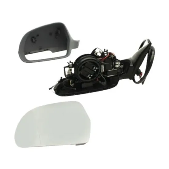 Oglinda exterioara stanga SKODA OCTAVIA 2 2004->2013 perioada 2009 2010 2011 2012 , cu lampa podea, cu lumini de pozitie, cu semnal, numar pini 11, cu incalzire, rabatare electrica, prevopsit grund