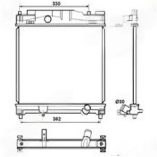 Radiator Motor TOYOTA IQ 2009->2015 Radiator apa motor 1.0-1.3 benzina (370x400) (KOYO) Perioada 2009 2010 2011 2012 2013 2014 2015