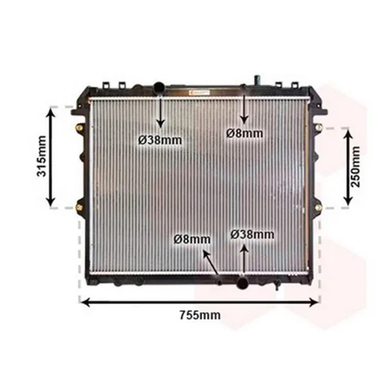 Radiator Motor TOYOTA HILUX 7 2004->2015 Radiator apa pentru 2 5 - 3 0 T D 52 5x65 Perioada 2005 2006 2007 2008 2009 2010 2011 2012 2013 2014