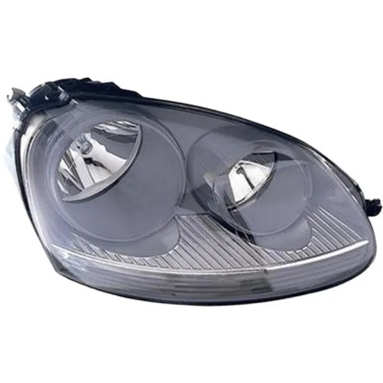 Far dreapta VW GOLF 5 2003->2008 perioada 2003 2004 2005 2006 pana la an de fabricatie 08/2004, cu motor reglaj, fara motor reglaj, gri, semnal transparent, cu reglaj electric, cu bec H7/H7