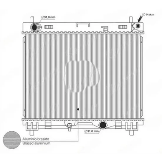 Radiator Motor TOYOTA URBAN CRUISER 2007->2014 Radiator apa motor 1.4 D pentru 4 usi diesel manuala (350x475) (KOYO) Perioada 2007 2008 2009 2010 2011 2012 2013 2014