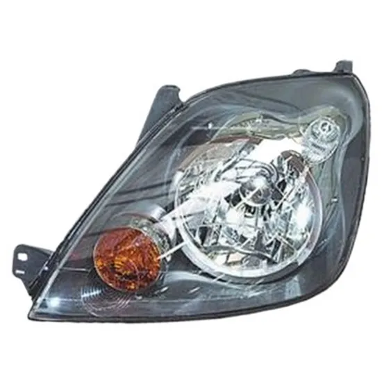 Far stanga FORD FIESTA 5 JH 2001->2010 perioada 2001 2002 2003 2004 2005 2006 2007 2008 de la an de fabricatie 11/2005, cu motor reglaj, semnal galben, cu reglaj electric, cu bec H4