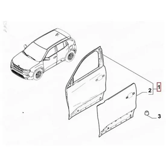 Usa Fata JEEP AVENGER 2022-> Usa fata (O) STANGA Perioada 2022 2023 2024 2025