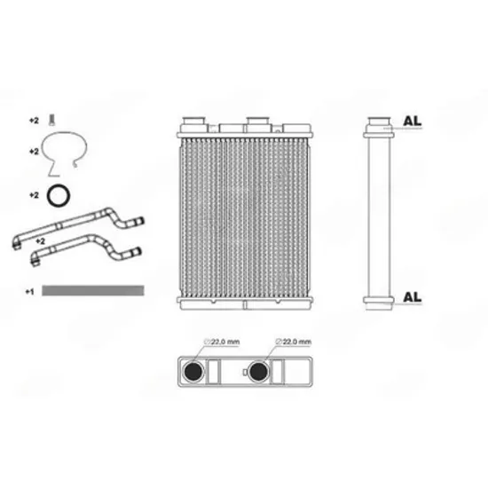 Radiator Incalzire NISSAN QASHQAI 2 2013->2020 Calorifer (202x160x26) Perioada 2013 2014 2015 2016 2017