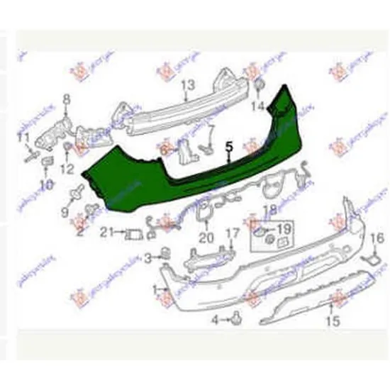Bara Spate OPEL MOKKA / MOKKA X 2012->2020 Bara spate superior pentru vopsit Perioada 2016 2017 2018 2019 2020 2021 2022