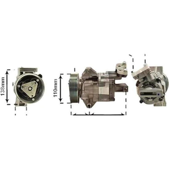 Compresor aer conditionat NISSAN NOTE 2006->2012 1.6 81KW 110CP , pentru motor HR16DE perioada 2006 2007 2008 2009 2010 2011 2012