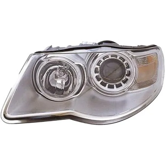 Far stanga VW TOUAREG 2002->2010 perioada 2002 2003 2004 2005 2006 2007 2008 2009 2010 de la an de fabricatie 12/2006, cu motor reglaj, semnal transparent, cu reglaj electric, cu bec H7, cu bec H9