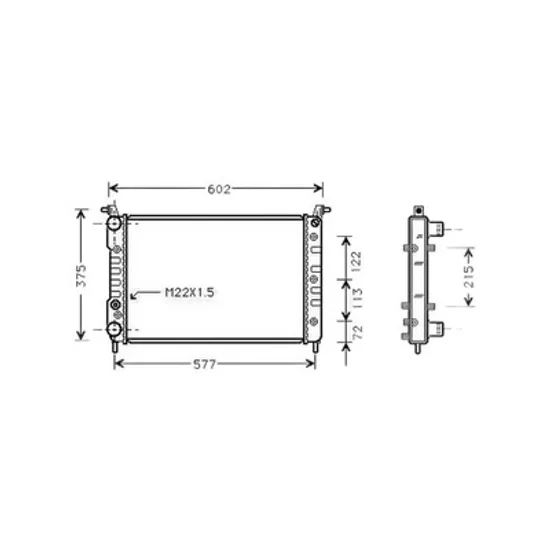 Radiator Motor FIAT PALIO 178 1996-> Radiator apa pentru 1,6 benzina (52x34,9x34) ->2000 Perioada 1996 1997 1998 1999 2000 2001 2002 2003 2004