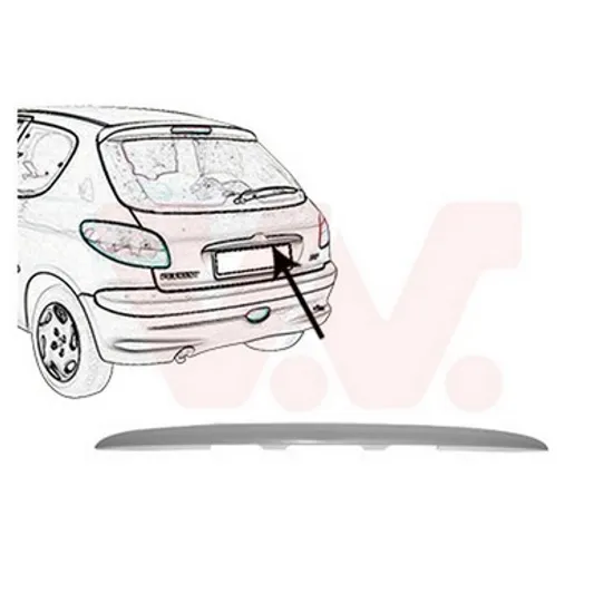 Ornament Capota spate PEUGEOT 206 1998->2007 Bandou capota spate 2003->, Perioada 2004 2005 2006 2007